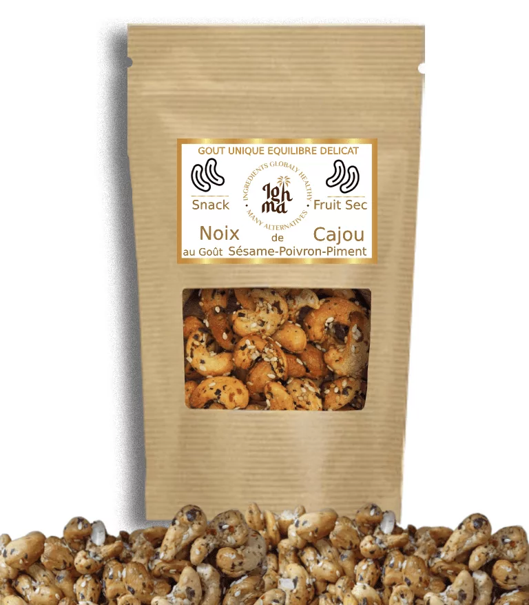 Noix de Cajou Algue & sesame - Poivron Piment Snack Fruit Sec Ighma