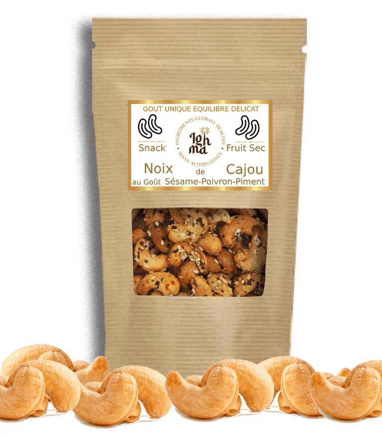 Noix de Cajou Algue & sesame - Poivron Piment Snack Fruit Sec Ighma